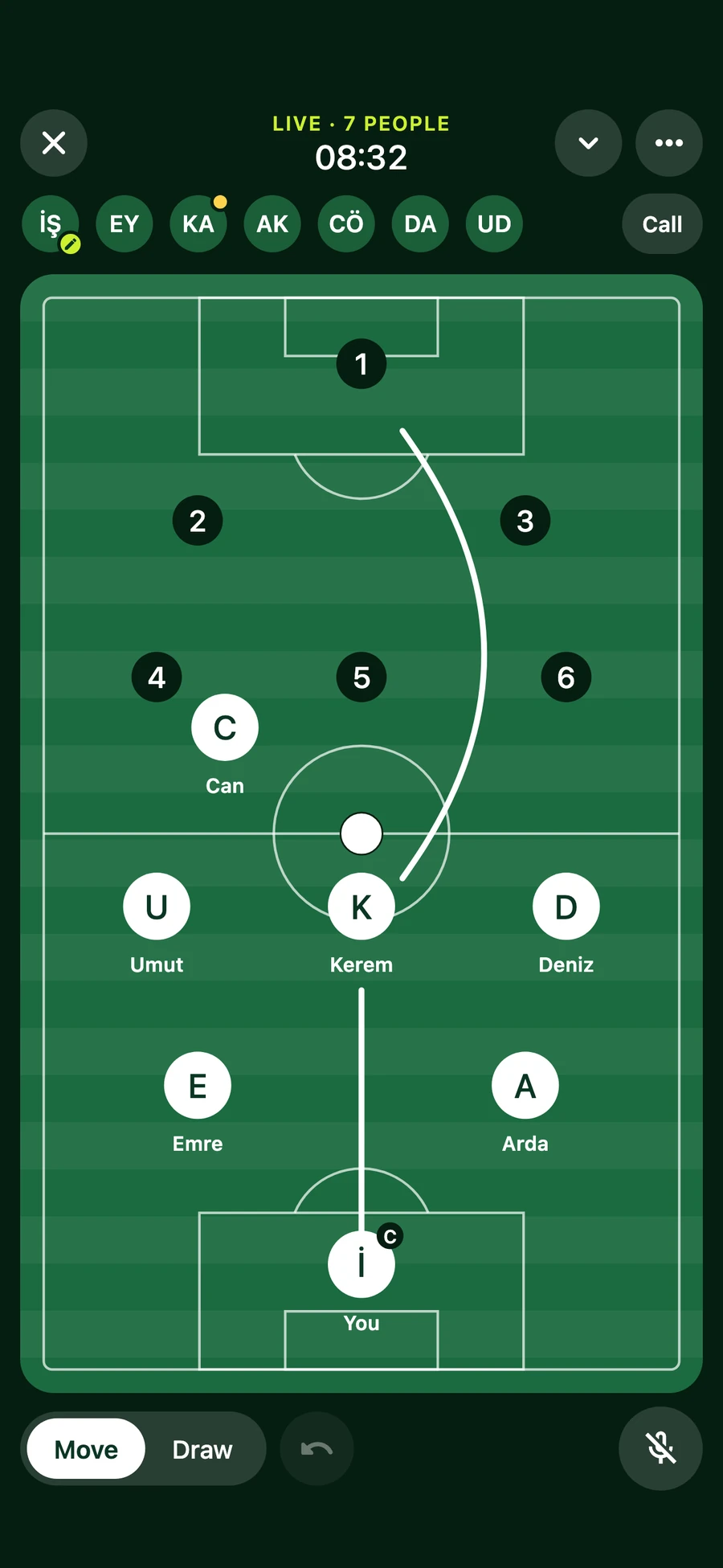Everyone opens the same pitch at the same time, so the line-up is sorted before kick-off.