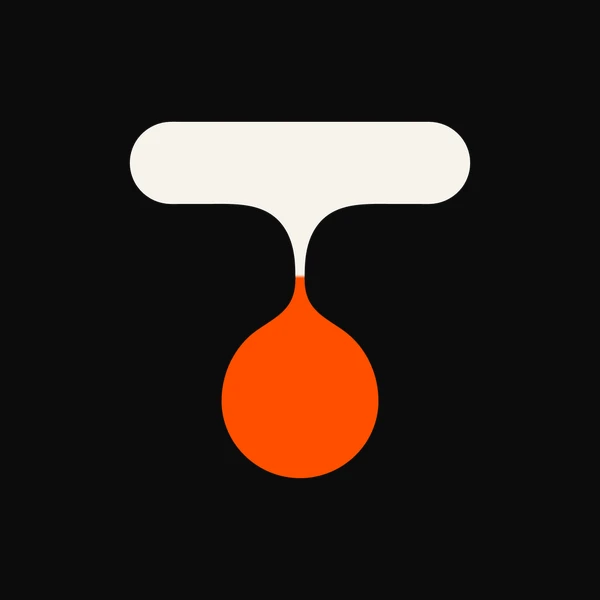Tilora logo, On dark: In cream, with the orange drop.