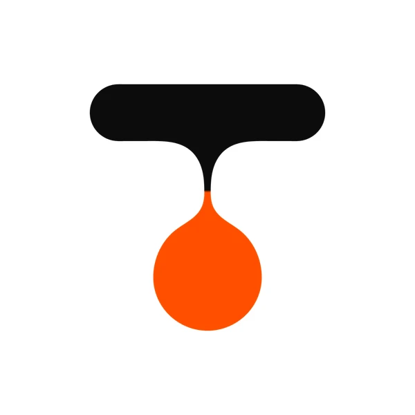Tilora logo, Two colours: The drop in orange.